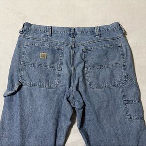 VTG Lee Jeans Mens 38x29 Blue Carpenter Baggy Straight Y2K Skate Workwear